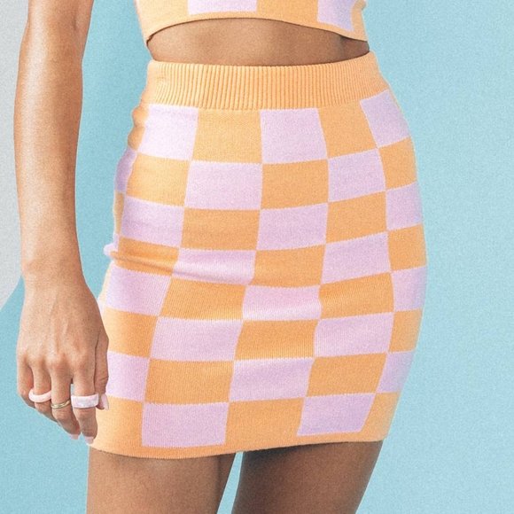 Princess Polly Dresses & Skirts - Princess Polly Task the Risk Mini Skirt Pink / Orange XS/S